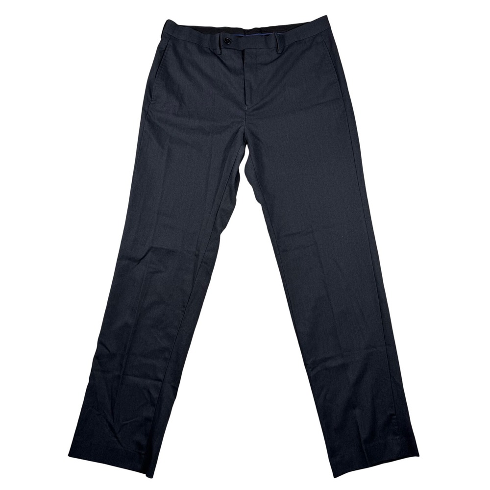 Lauren Ralph Lauren Mens Dress Pants Charcoal Gray Flat Front Trousers 35x32